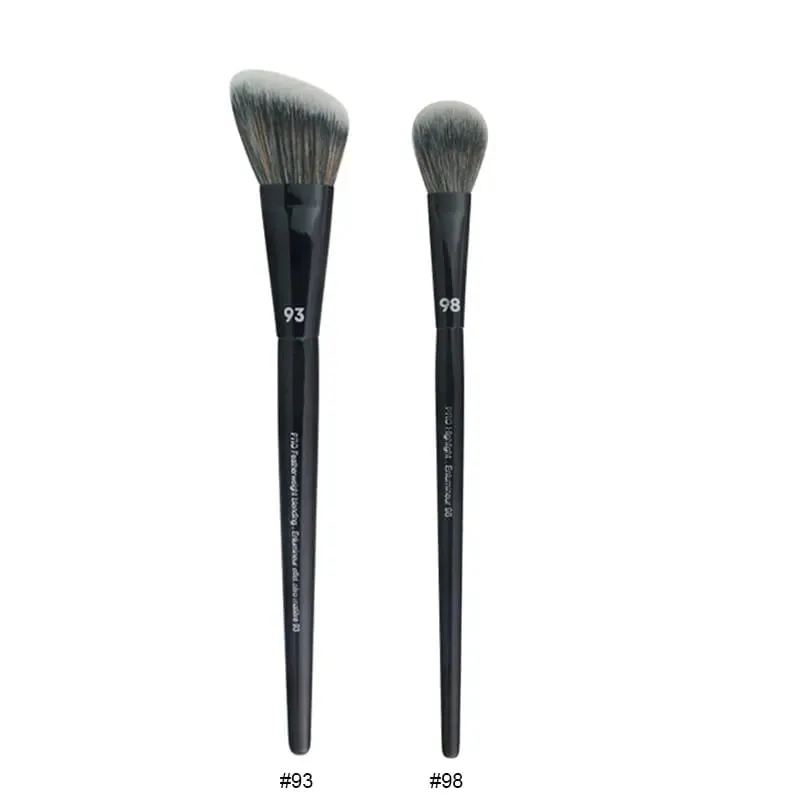 2 pièces/ensemble pinceaux de maquillage noirs Pro poudre de cheveux synthétiques ombre à paupières tache point culminant fond de teint aérographe diffuseur pinceau de maquillage — image 20
