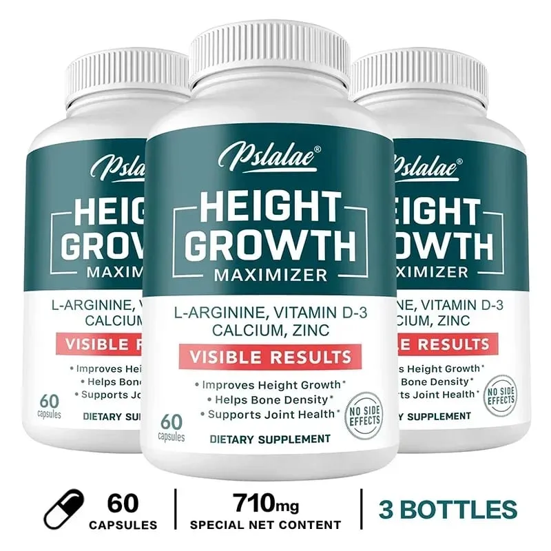 Height Growth Supplement With Vitamins and Calcium Zinc Improves Bone Strength Natural Promotes Growth Improve Immunity Vegan
