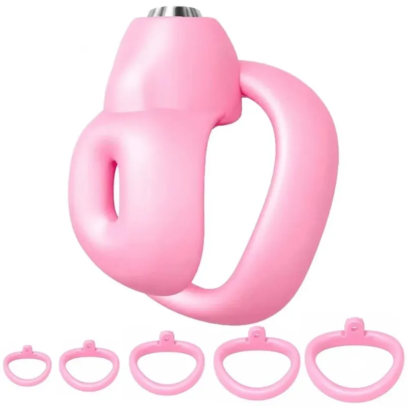 Male Penis Chastity Cage Set Small Mini Chastity Cage With 5 Cock Rings Penis Bondage Slave Restraint Man Sex Toy