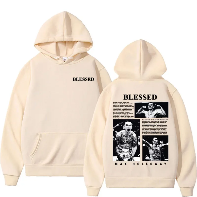 Max Holloway Blessed Vintage Graphic Hoodies Men Women Harajuku Violence Aesthetic Sweatshirts Casual Comfort Long Sleeve Hoodie — image 6