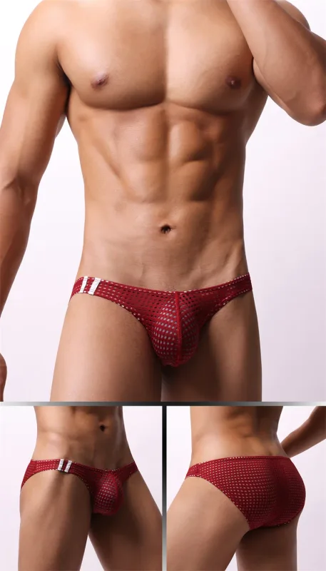 Cuecas masculinas verão respirável buracos roupa interior u convexo fino cintura baixa cuecas masculinas deslizamento calzoncillos — image 3