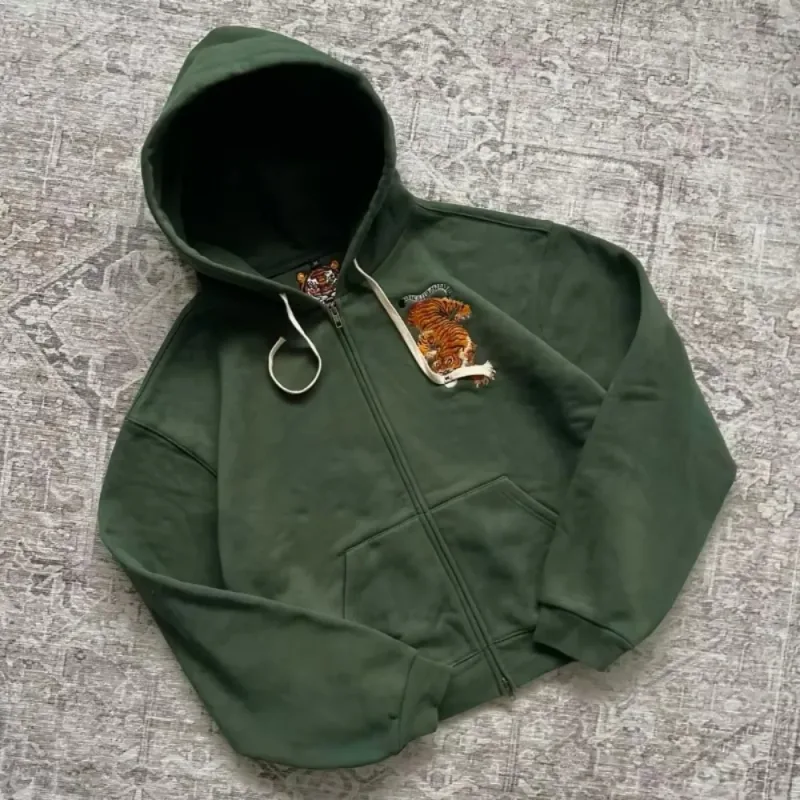 Vintage urso impressão hoodie masculino retro verde xadrez remendo pulôver moletom com capuz casual streetwear manga longa feminino hoodies topo