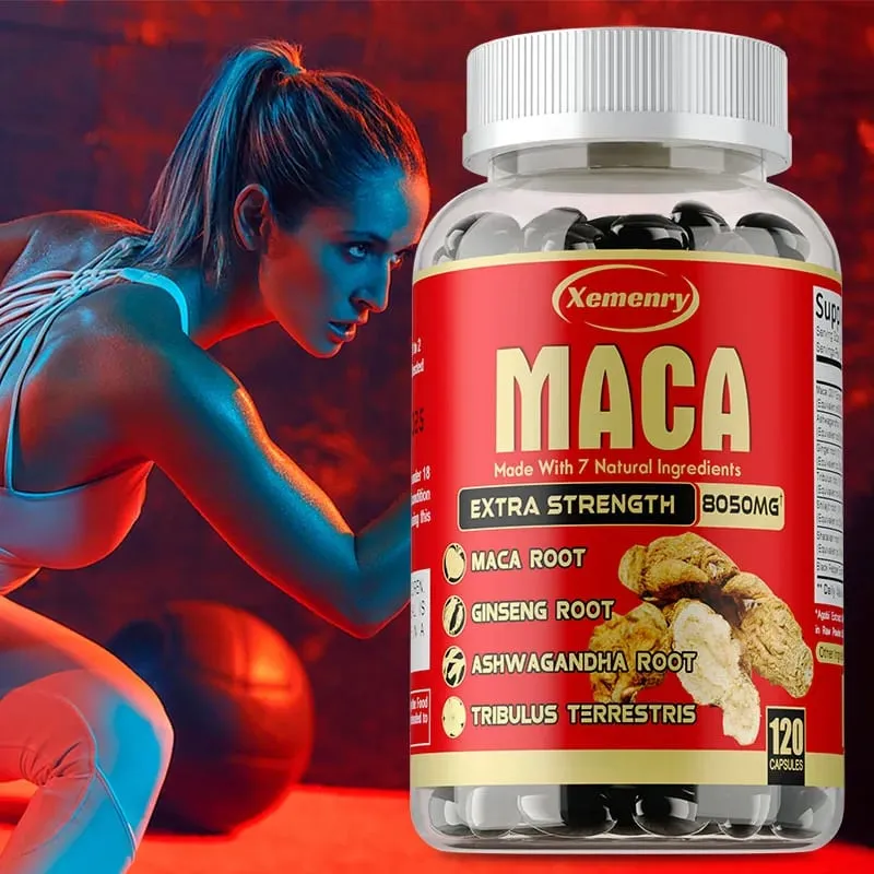 Maca Root Capsules - with Ginseng & Ashwagandha to Support Energy Endurance and Performance Muscle Mass Improve — image 2