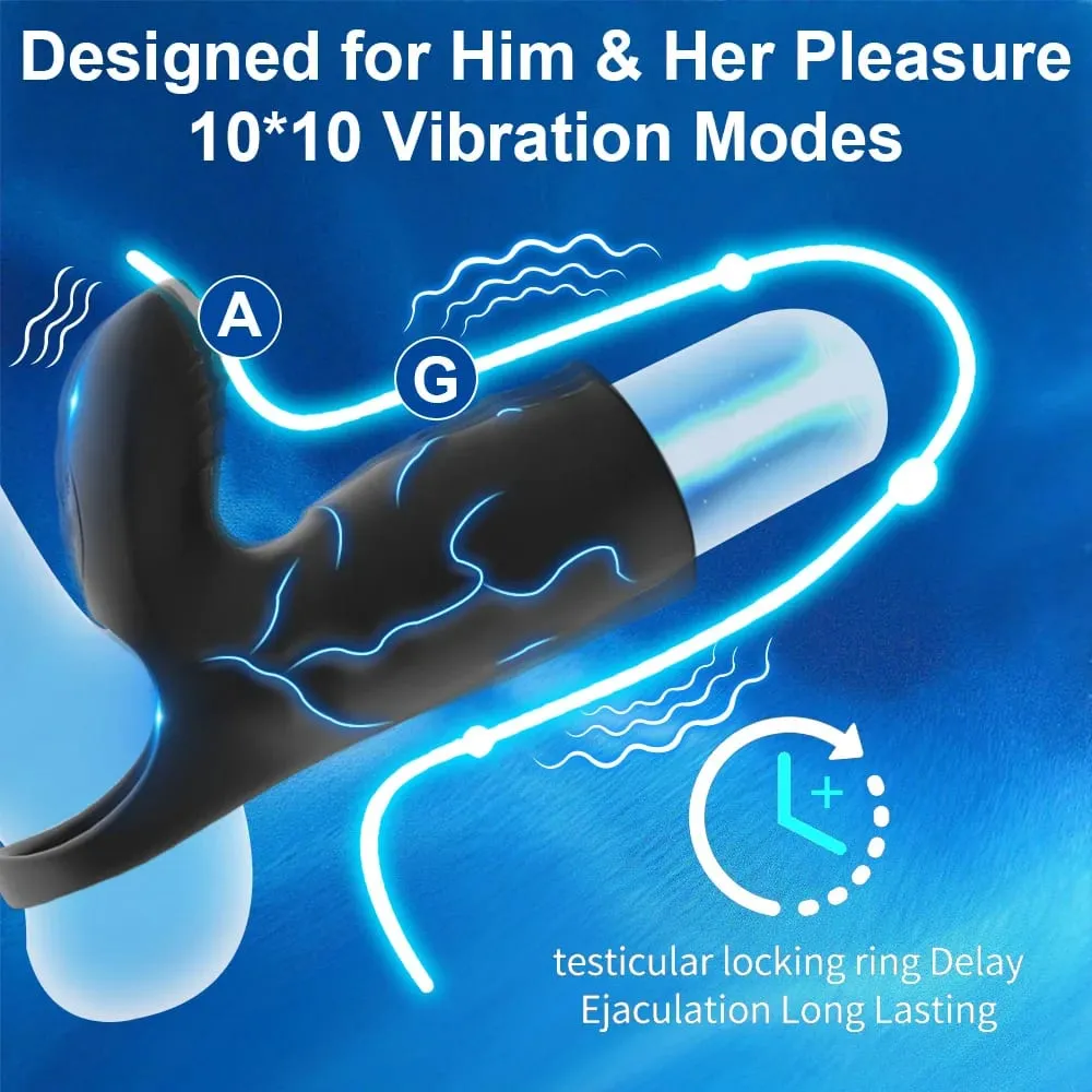 Vibrating Penis Sleeve 10 Modes Cock Ring G Spot Stimulate Vibrator Sex Toys for Men Penis Delay Ejaculation Erection Trainer 18 — image 3