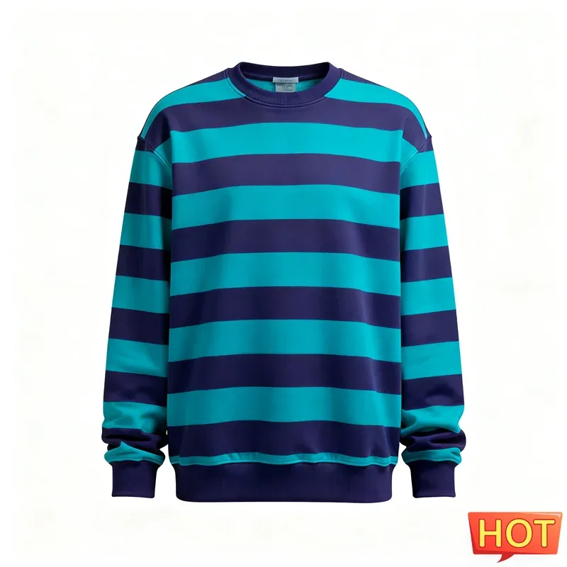 Fashion Striped Graphic Sweatshirts For Men Simple Trendy Long Sleeve 3D Printed Ugly Sweatshirt Casual Oversized Pullovers Tops — image 10