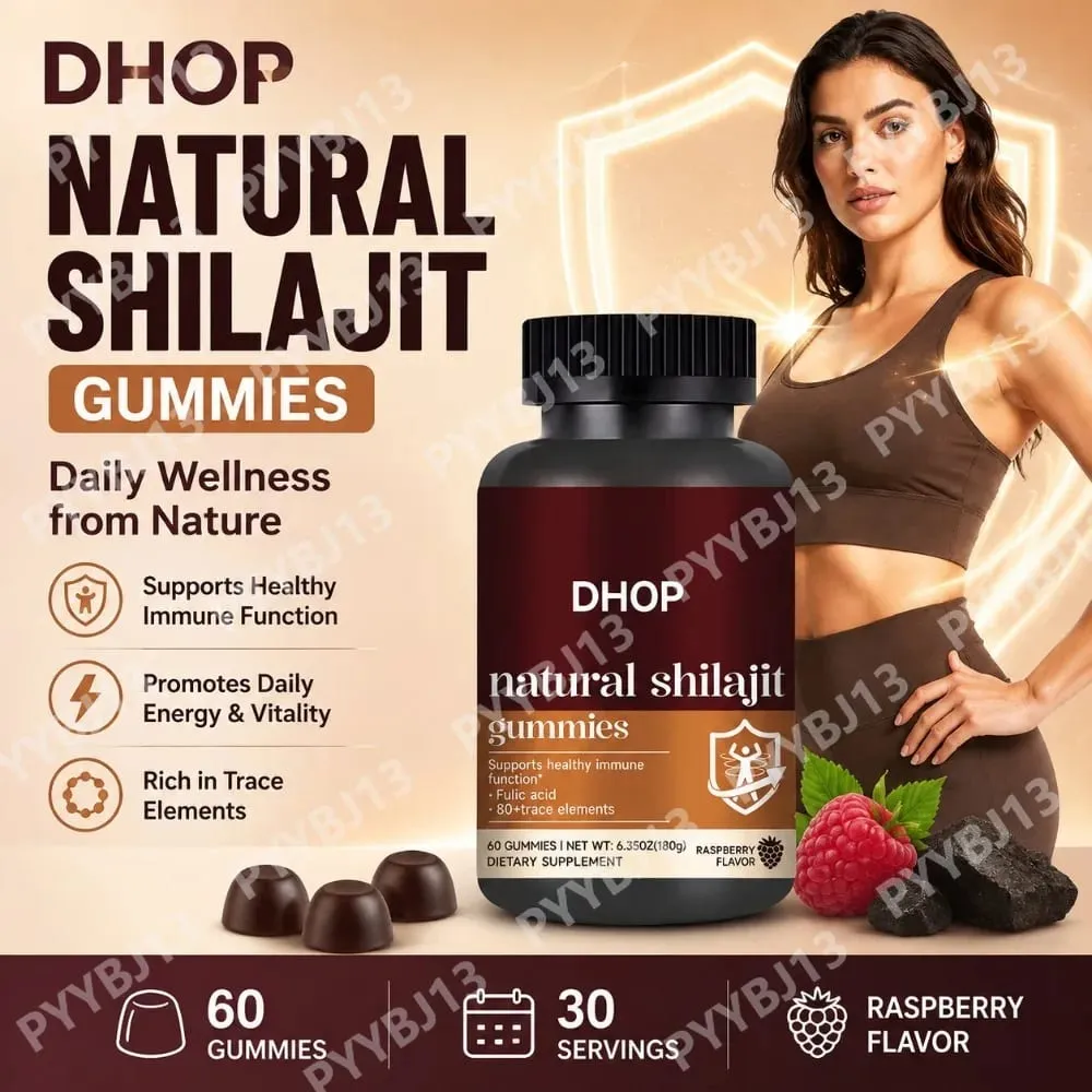 Shilajit Gummies 60 Gummies תוסף מינרלי הימלאיה עם חומצה חומית פולווית אבץ סלניום מגנזיום לאנרגיה חסינות — image 2
