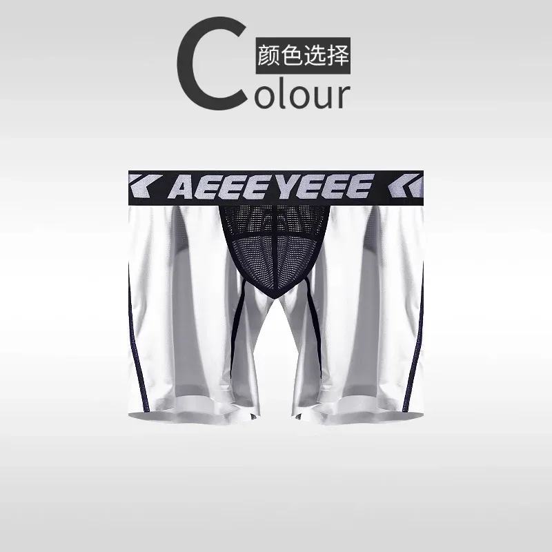 Roupa interior masculina alongamento de seda gelo esporte boxers cuecas sexy brinquedo calcinha dos homens correndo lingerie solta tamanho grande boxer shorts — image 30