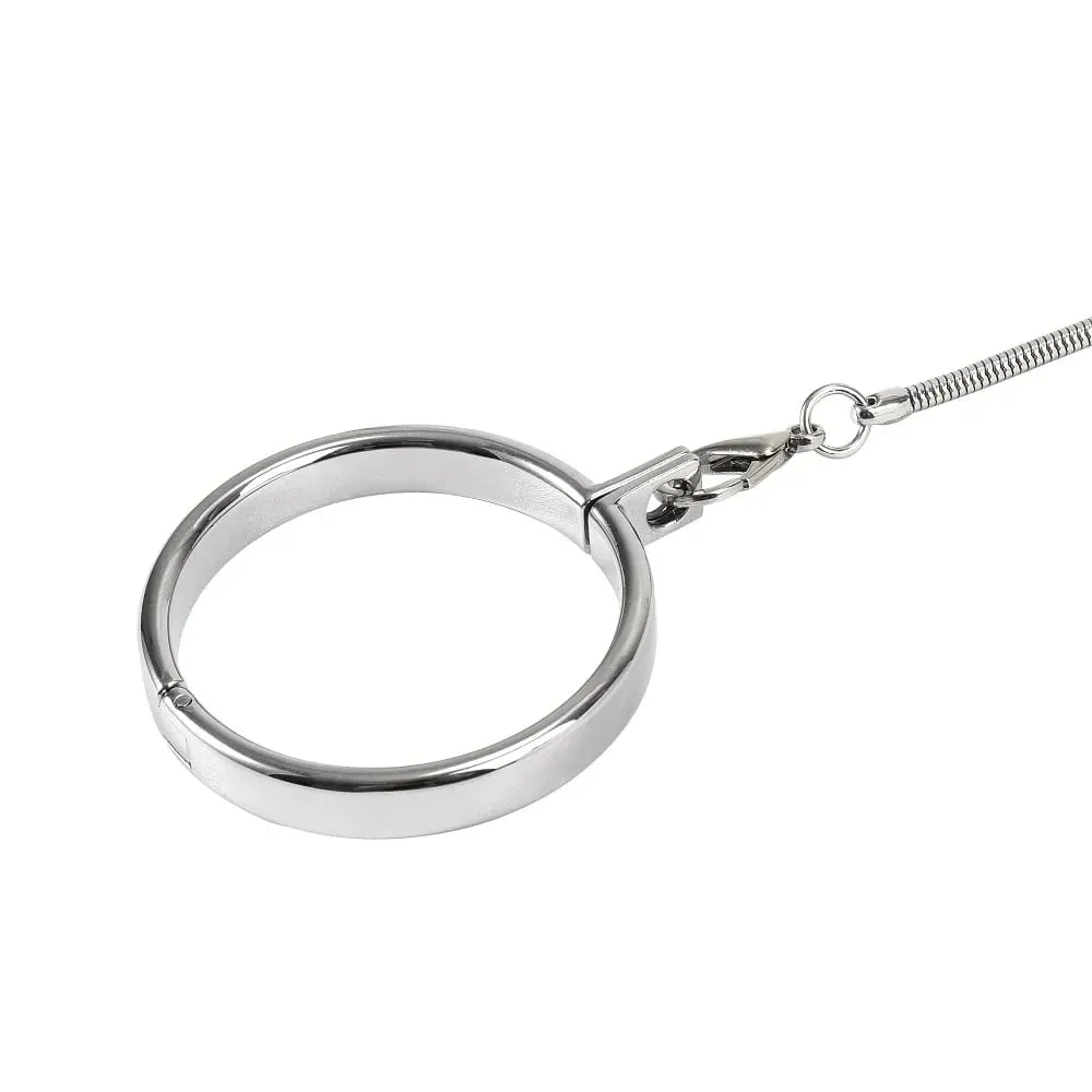 Férfi Ball Scrotum Hordágy fém péniszzáras kakas Gyűrűs lánc SM rabság visszatartás Késleltetett magömlés BDSM Szexjáték férfiaknak — image 3