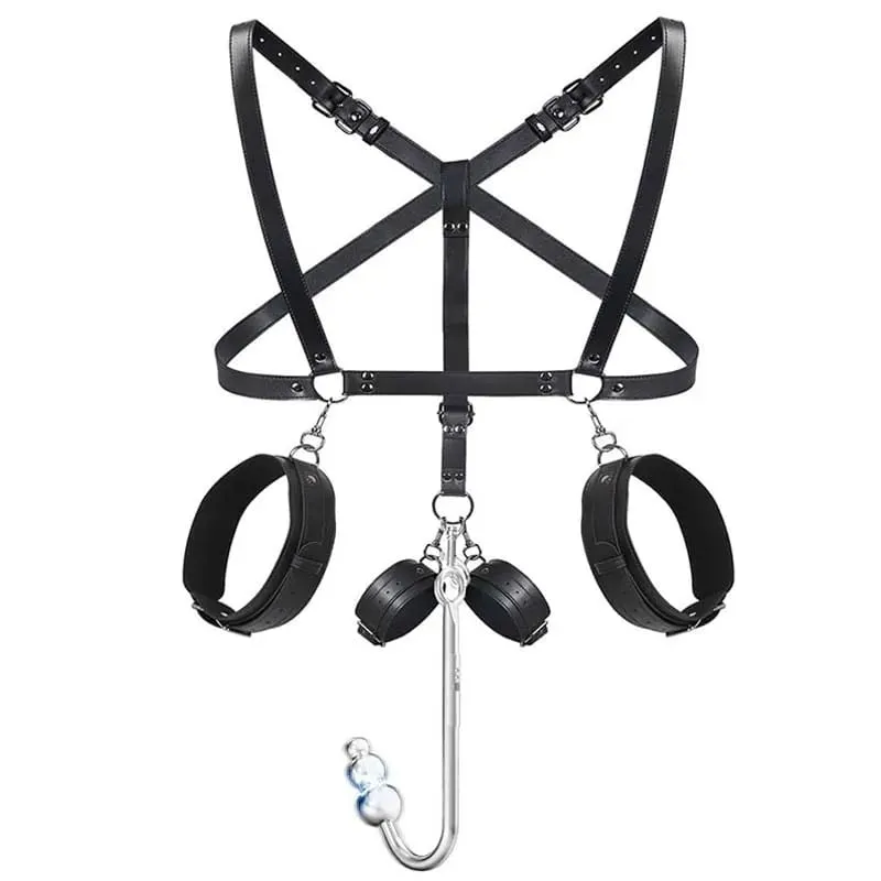 SM Felnőtt szexjáték Hátsó kötésű nyílászáró dugó Anális horog Bondage játékok Bdsm készlet Slave Bondage bilincs páros játék 18+