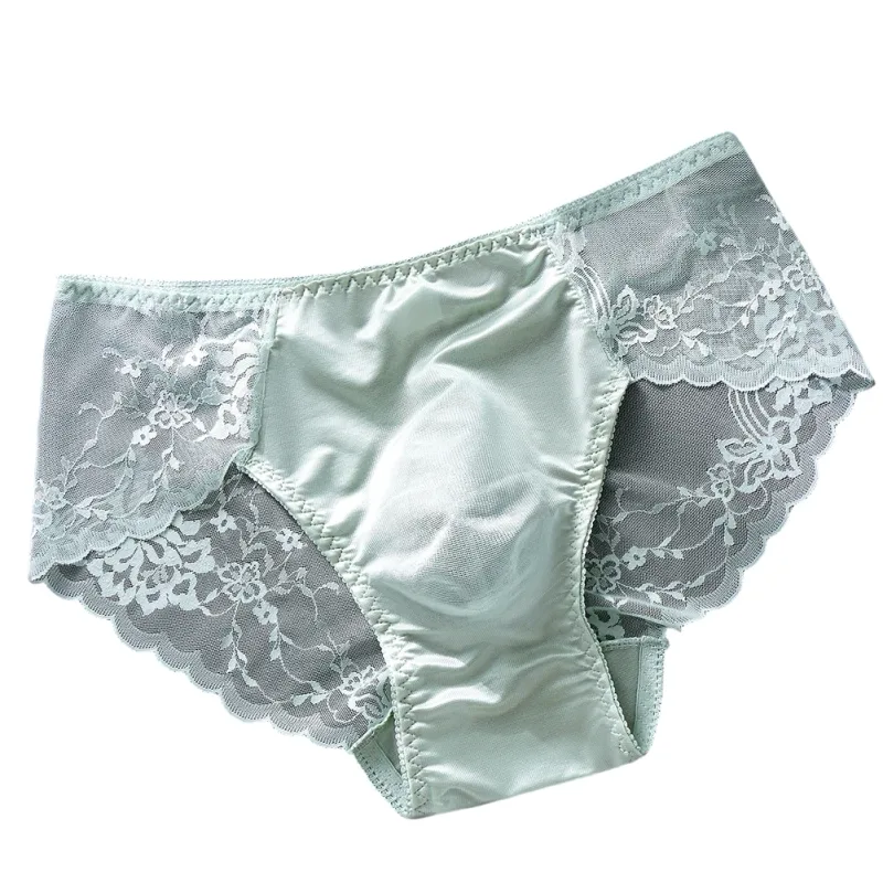 Cuecas masculinas de renda sem costura cuecas de seda gelada 3D bolsa com protuberância calcinha gay de cintura baixa — image 15