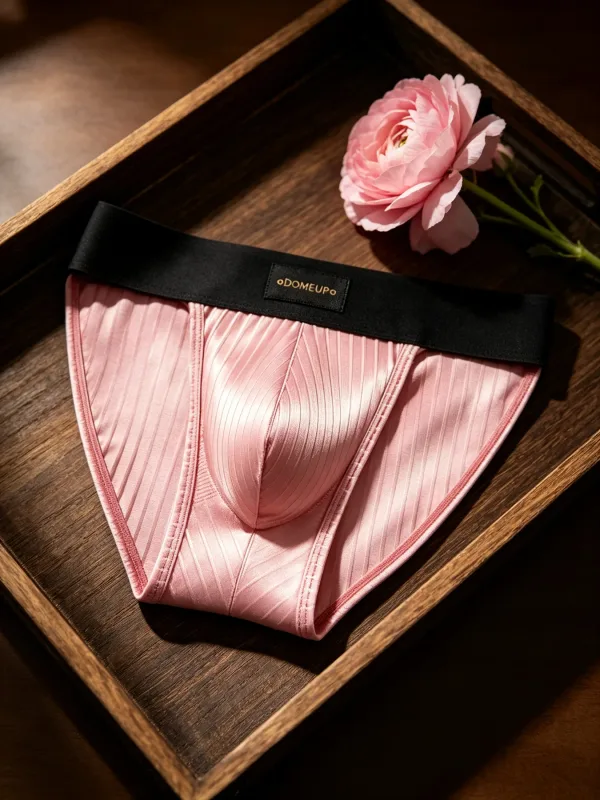 Panlalaking Kasuotang Panloob Makintab na may guhit na Triangle Briefs sa Harap ng Bulge Pouch Sexy Low Rise Slim Fit Pang-araw-araw na Panlalaking Panloob DP915 — image 12