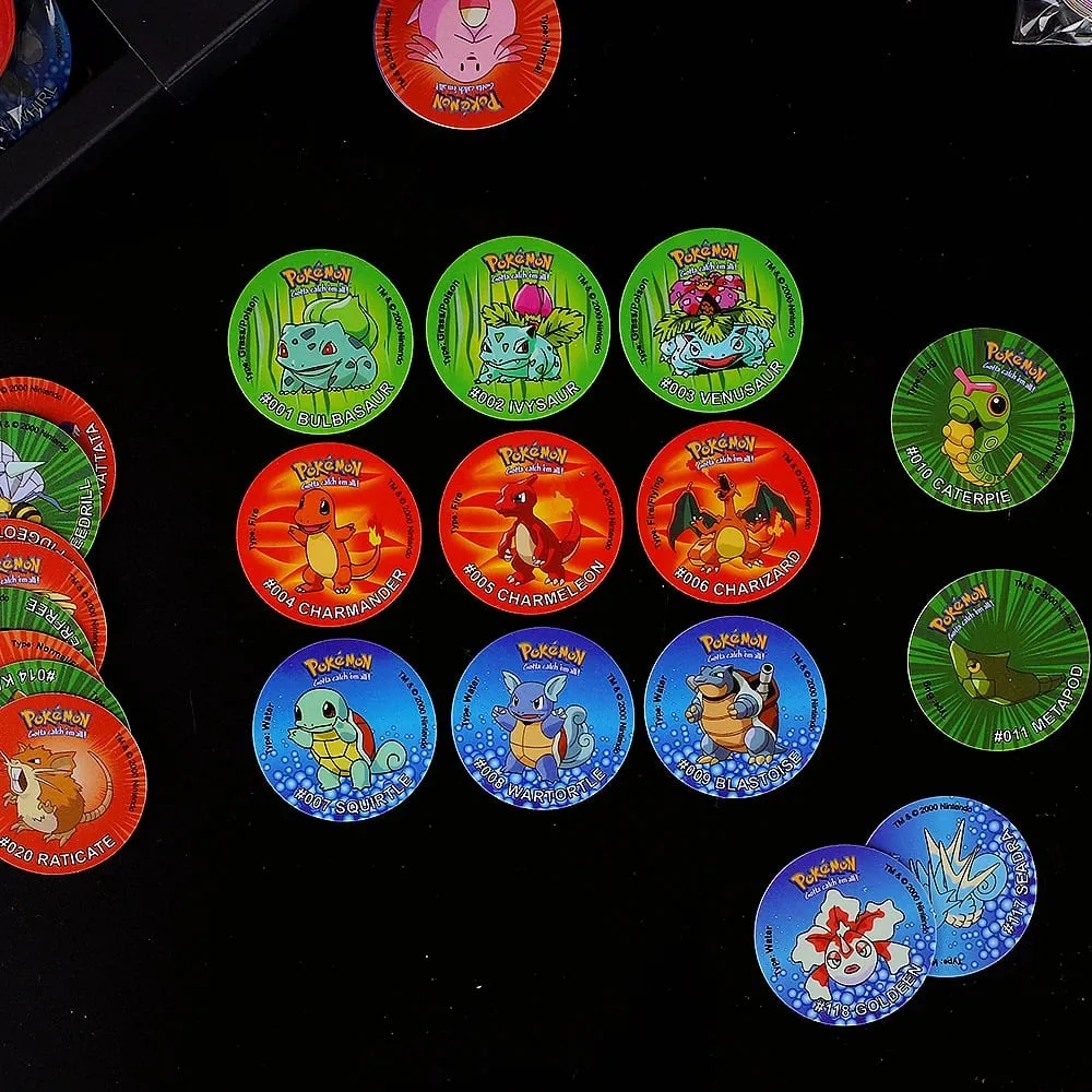 מהדורה 1/2/3 Ash Ketchum Starter Tap Collection Card Poke Mon Tazos Album Trainer Round Pogs Cheetos Chipitaps