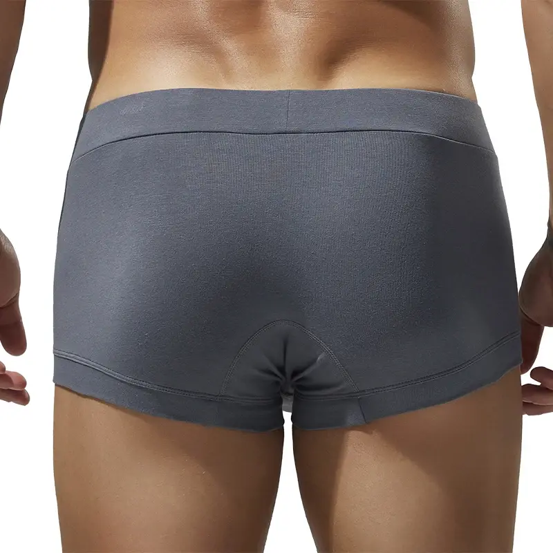 Men's solid color flat underwear, comfortable and breathable, high elasticity flat cut shorts