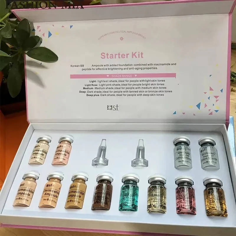Kit coréen BB crème pour la peau, 12 pièces, Niacinamide/Peptide, sérum de fond de teint hydratant, antioxydant, protection solaire, soins pour la peau du visage — image 3