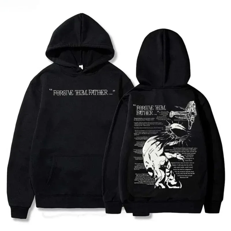 Jojo Bizarre Adventure Jesus Merch forgives Father's Bible Day hoodies men streetwear hip-hop sportswear casual top sweatshirt — image 2