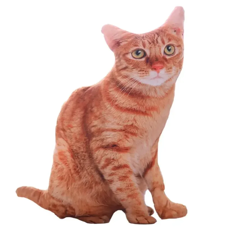Plush Realistic 3D Cat Doll Soft Cartoon Simulation Cat Plushie Pillow Stuffed Kawaii Plush Animals Toy Cushion for Kids Girls — image 8