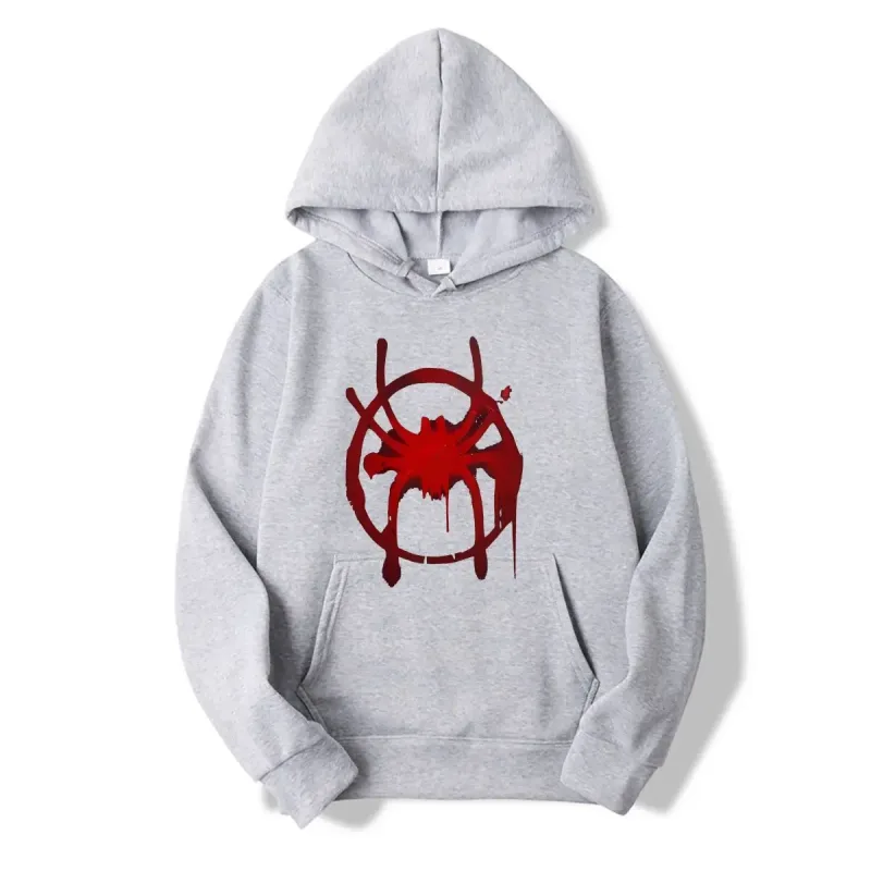 Sportkläder för män och kvinnor. Ny svart huvtröja. Miles Morales Spider Symbol Print Sweatshirt för män. — image 7