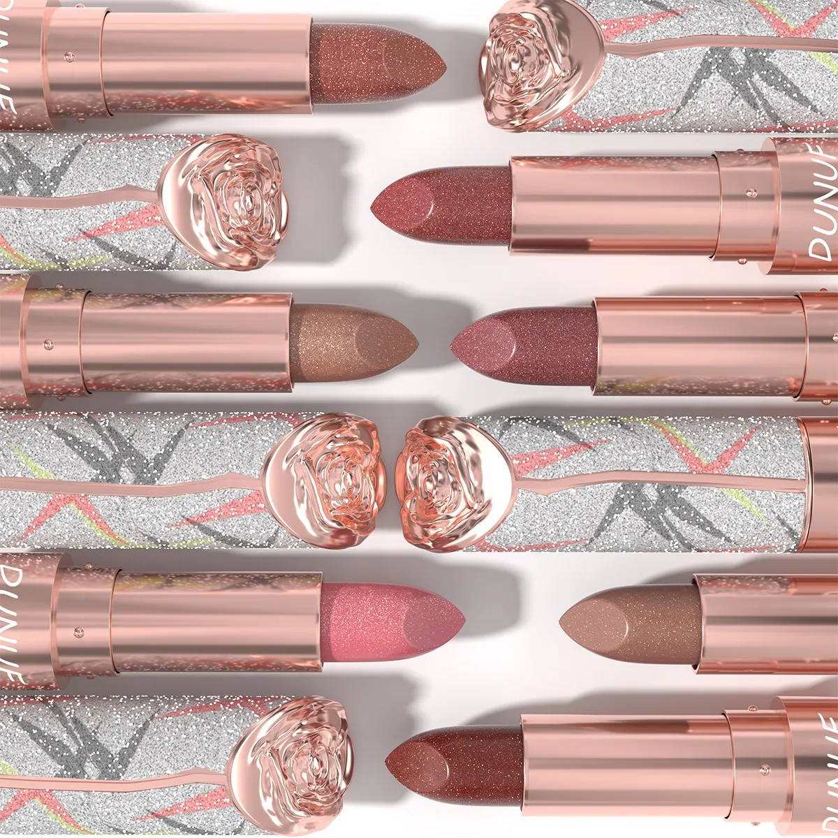 7 Kulay Gold Sparkle Metallic Lipstick Pearl Shimmer Glitter Lip Makeup High Pigment Velvet Matte Long Lasting Lipstick