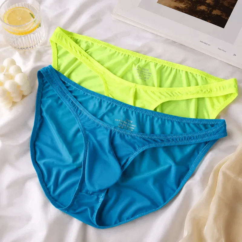 Quick-Dry Ultra-Thin Ice Silk Briefs Low Waist Seamless Men Underwear U-Pouch Lingerie Mesh Panties Travel — image 10