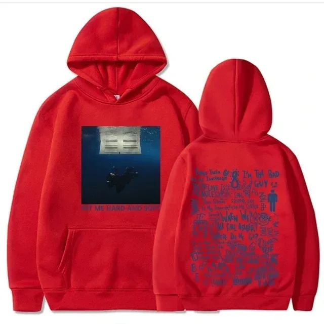 Hit Me Hoodie Tur Keras dan Lembut Pulover Billie Kaus Bulu Musim Gugur Musim Dingin Cetak Grafis Penyanyi Pria untuk Penggemar