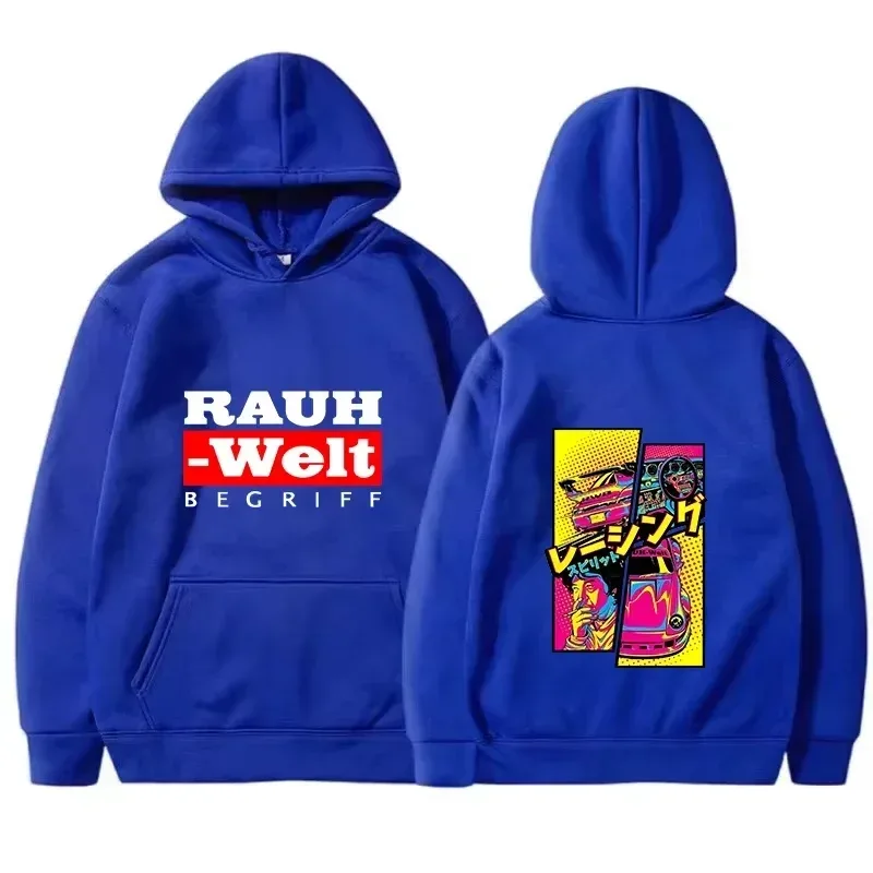 Rauh Welt Hoodie Bil Widebody Tuning JDM Racing Pop Art Comic Estetisk Svart Oversized Casual Sweatshirt Långärmad — image 4