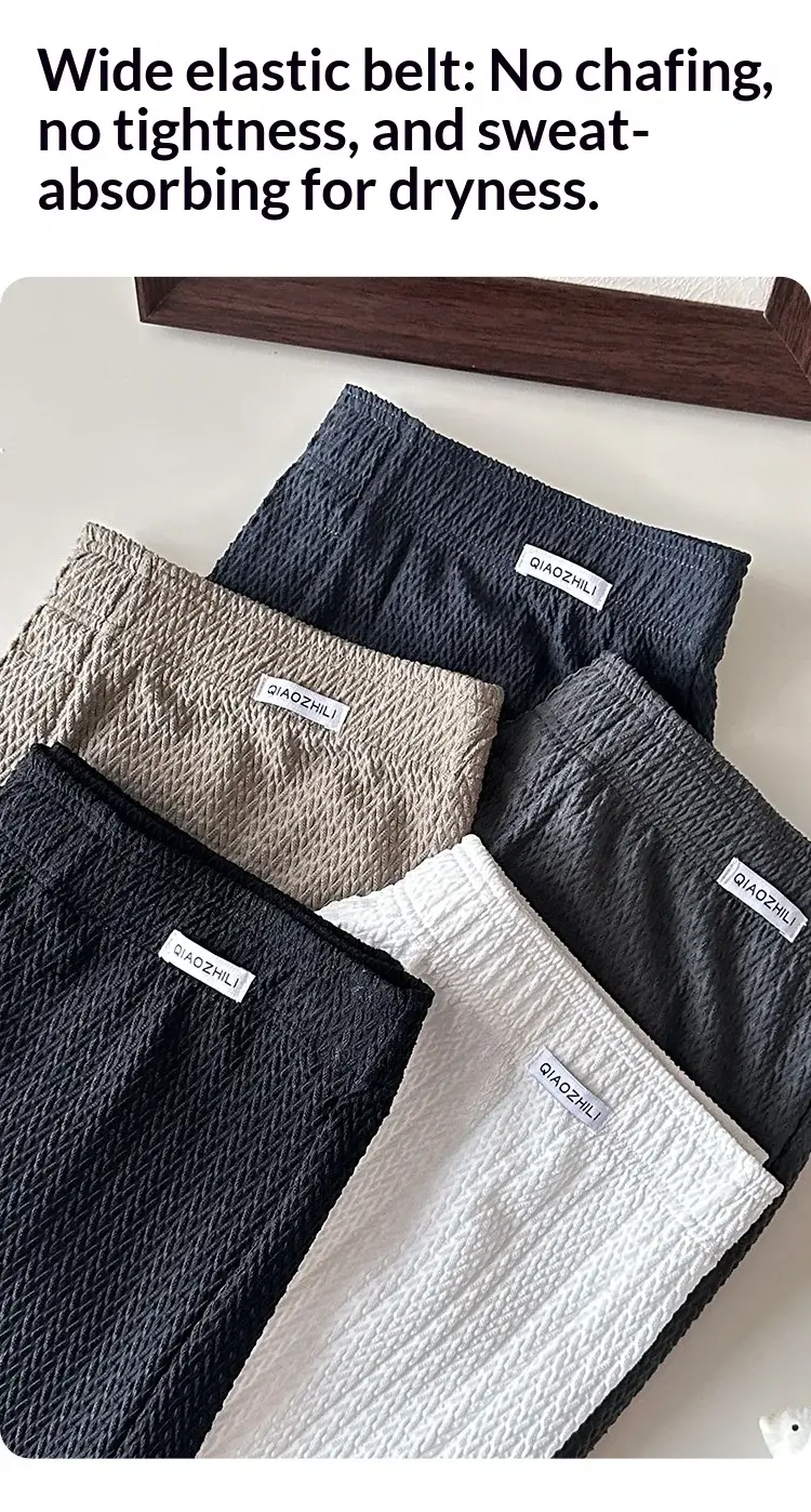 Bagong Men's Ice Silk Jacquard Boxer Shorts, Maluwag at Makahinga, Malaking Sukat, Square-Cut, Kaswal sa Bahay Simpleng Panlalaking Kasuotan — image 4