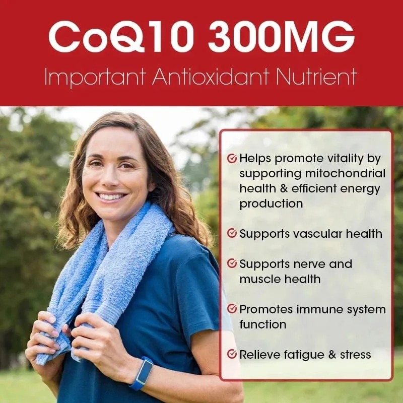 CoQ10 Softgels - Koenzim Q10 (ubikinon) Kiegészítő, jól felszívódó antioxidáns, támogatja a szív egészségét és az energiatermelést