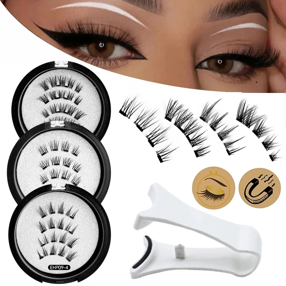 Glue-free Magnetic Eyelashes 3D Natural Effect Magnetic Eyelashes Reusable Eye Makeup False Lashes Beauty Eyelashes Supplies — image 4