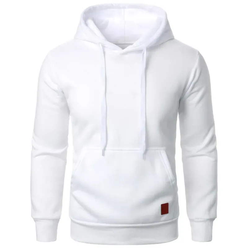 Mga Mens Casual Hooded Collar Drawstring Hoodies Sweatshirts Long Sleeve Shirts Outdoor Streetwear Solid Color Lightweight Pullover — image 2