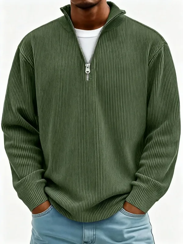 Outono inverno masculino gola zip-up moletom solto manga longa casual diário ao ar livre moda na moda casacos masculinos — image 16