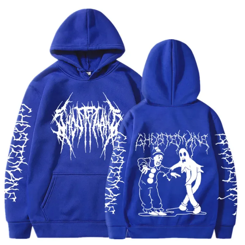Ghostemane moletom com capuz estampa dupla face, moda masculina hip hop metal rock gótico oversized moletom agasalho streetwear — image 18