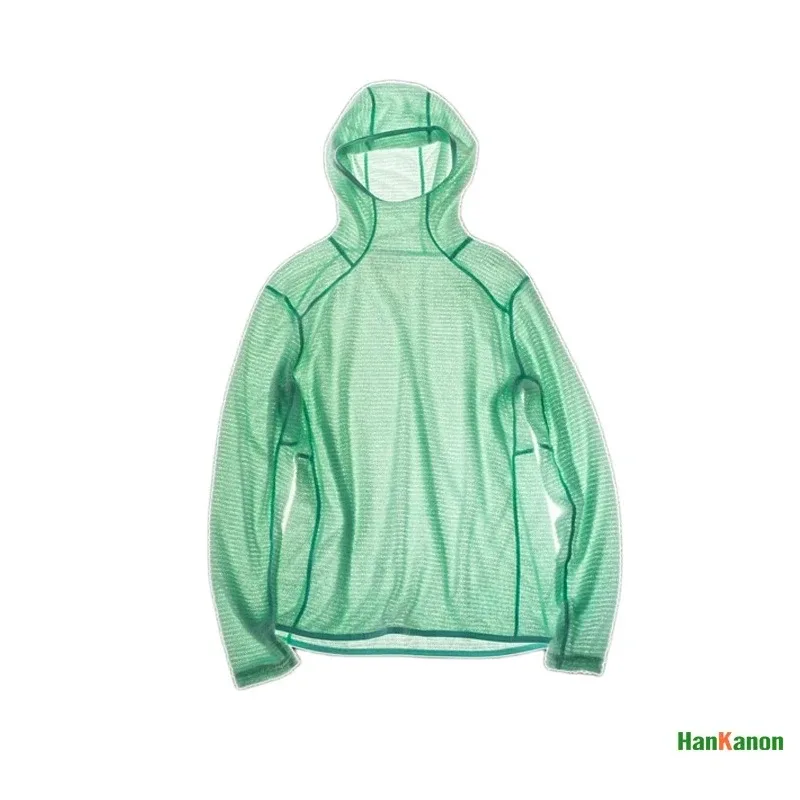 Camiseta masculina leve com capuz Thermolite® com capuz térmico de manga comprida para caminhadas, camping e ciclismo, antiestática e antibolinhas — image 13