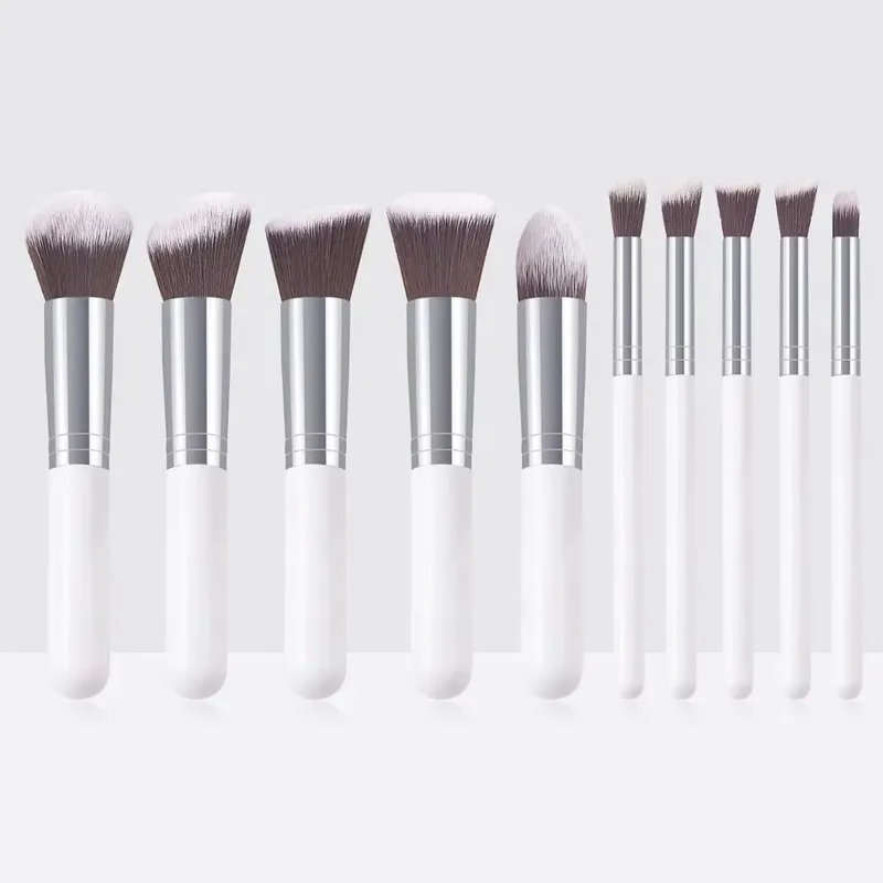 Ensemble de pinceaux de maquillage professionnels, 10 pièces, pinceaux de détail Super doux, pour Blush, fond de teint, correcteur, fard à paupières, outil de beauté pour dames