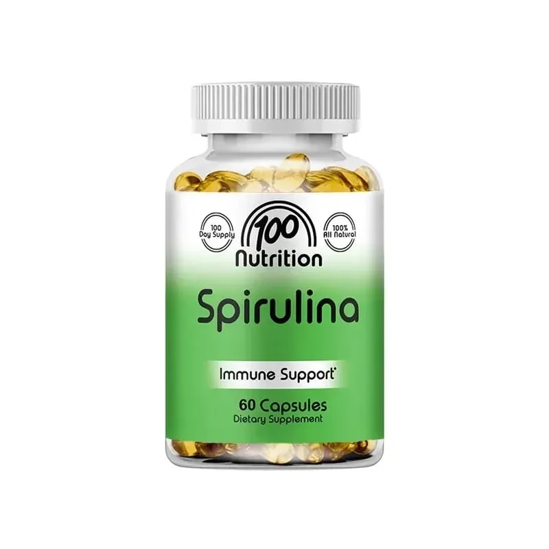 Spirulina Softgels Organic Superfood alga - Támogatja a szív- és érrendszert és az immunrendszer egészségét Erőteljes antioxidáns