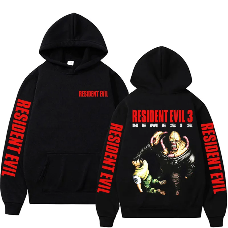 Retro 90s Nemesis Resident Evil Requiem Hoodies Men Women Fashion Classic Long Sleeve Sweatshirts Bodywarmer Oversized Hoodie — image 1
