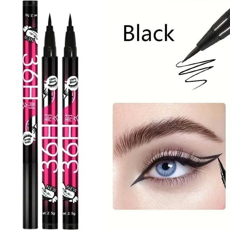 1/3/5 τεμ. Smooth Black Liquid Eyeliner Pen Ultra-fine Pen Tip 36H Eye Liner Pencil Αδιάβροχο μακιγιάζ για αρχάριους — image 9