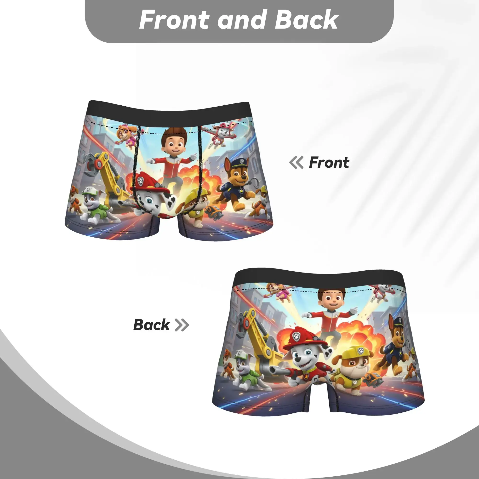Pata cães patrulhas tronco bolsa roupa interior design de alta qualidade boxer breve respirável cuecas masculinas tamanho grande 2xl — image 4