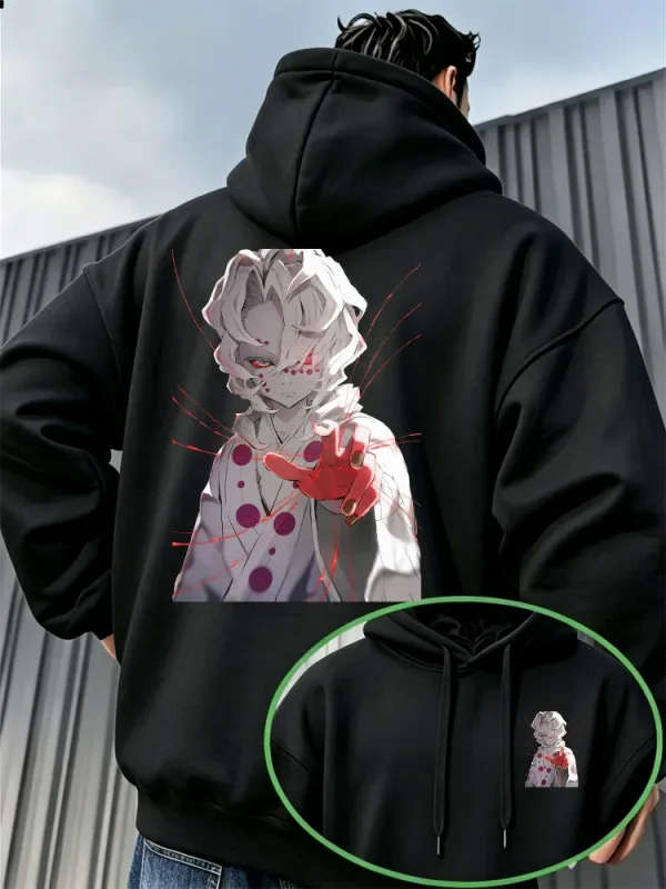 Bandai Demon Slayer Men's Hoodie Rui (Spider Demon) Print High-Quality Warm Autumn/Winter Casual Pullover Sweatshirt — image 1