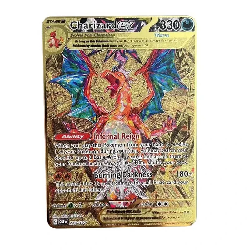 Cool nouvelle carte Pokemon en métal 10000 Points Arceus Charizard Super carte anglais Mewtwo Lucario Greninja Lillie cartes Anime — image 33