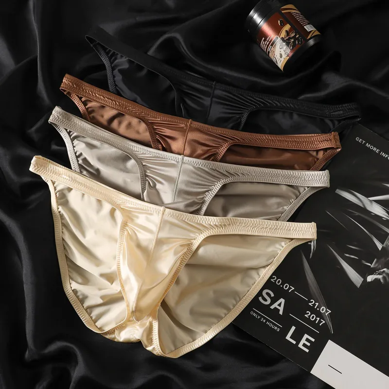 Cuecas de ginástica masculinas de cintura baixa, roupa íntima de cetim suave para treinamento esportivo, musculação, ultrafina, secagem rápida, treino de fitness, levantamento de bunda — image 9
