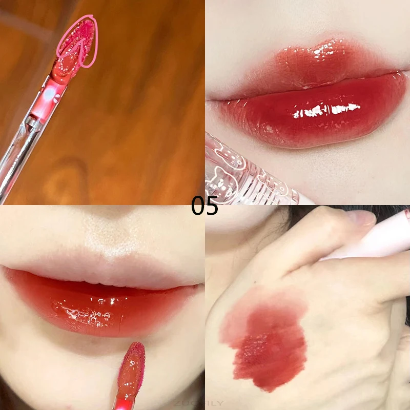 1 PC Mirror Water Lip Gloss דובדבן ורוד שקוף עמיד למים עמיד למים לחות עירום גוון שקוף זכוכית איפור שמן — image 8