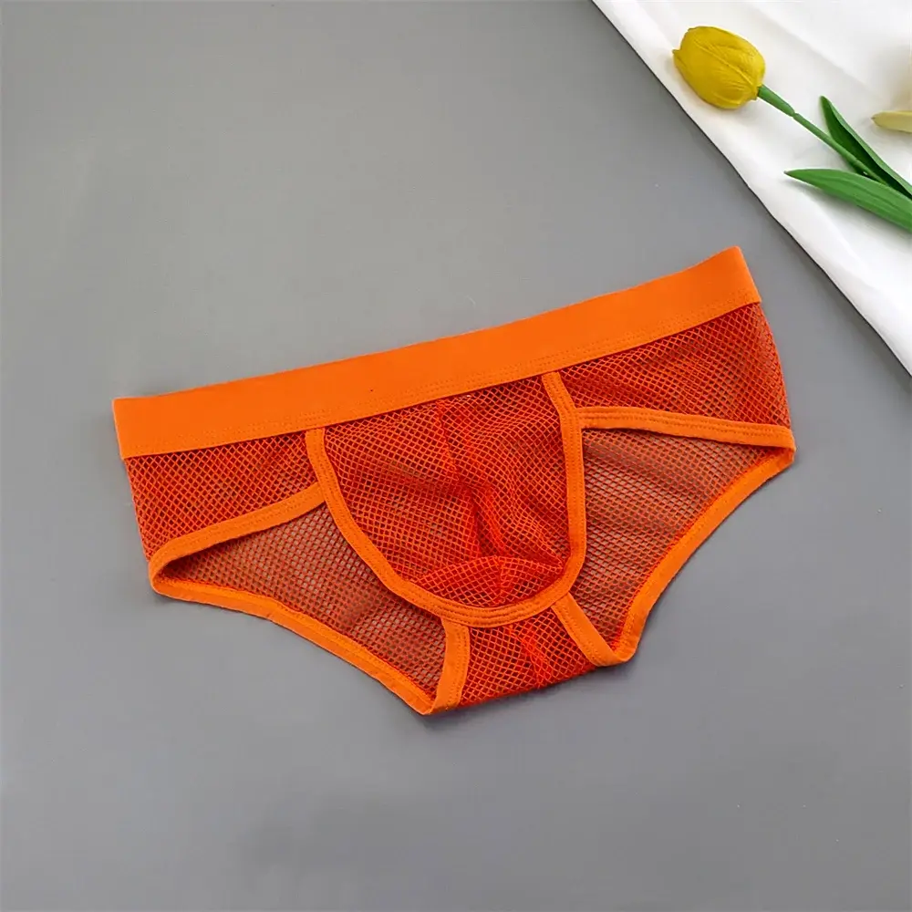 Hollow Out Mesh Męska bielizna w kształcie litery U Niski stan Przezroczyste figi bikini Oddychające majtki Plus Size — image 6