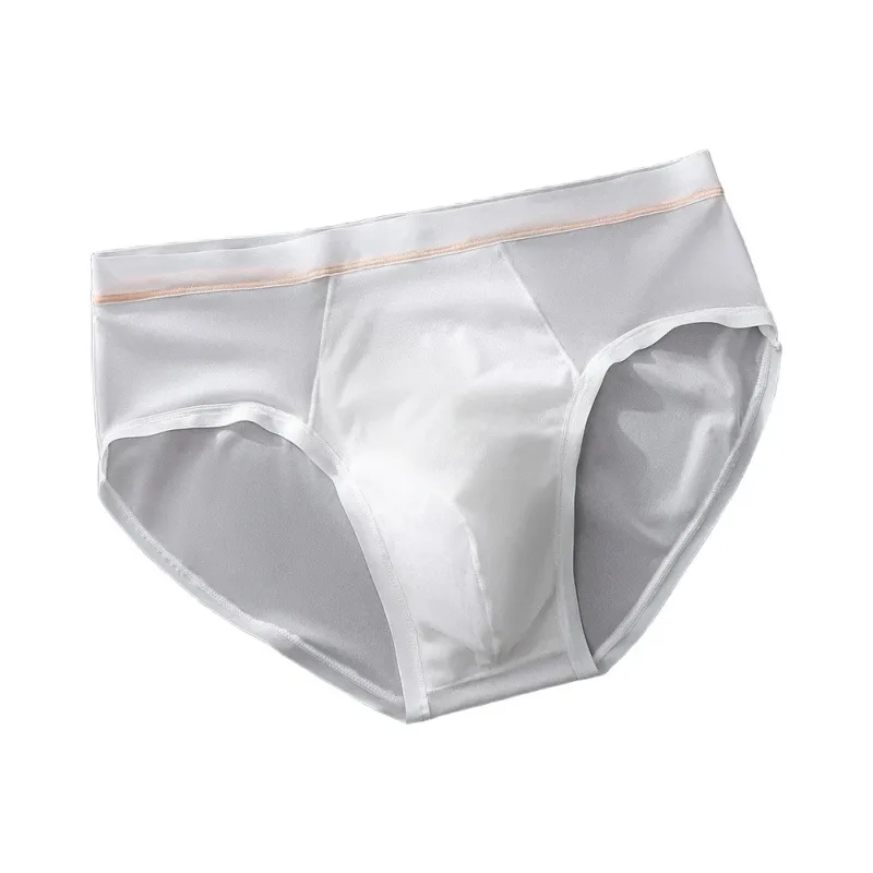 Men's Seamless Ice Silk Briefs Underwear Bulge Pouch Solid Breathable Panties Sexy U Convex Pouch Lingerie Underpants — image 18