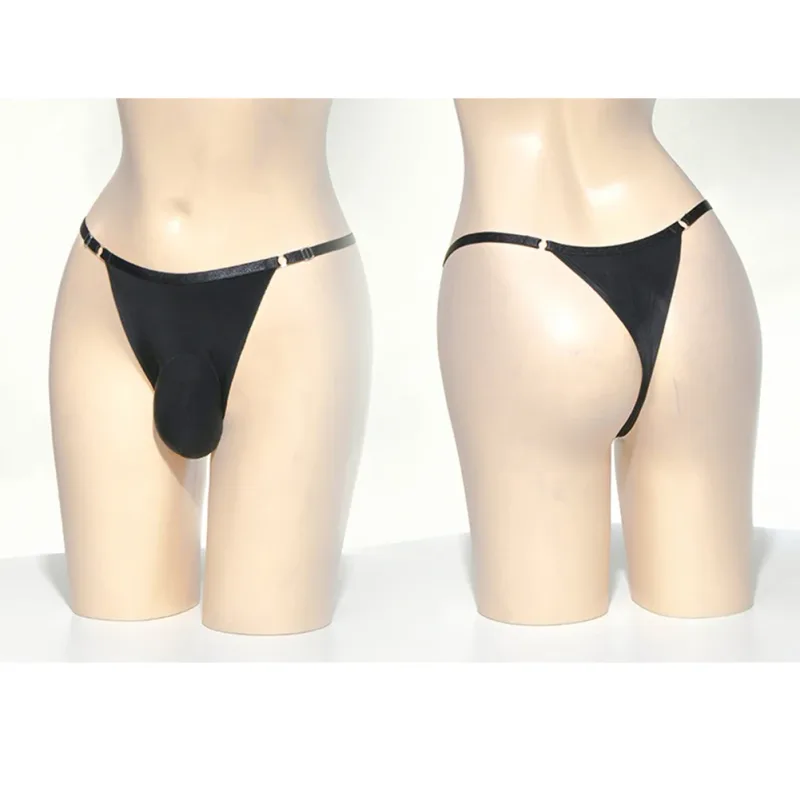 Panlalaking Seamless Ultra-thin Oil Sheer See Through Stretch Pantyhose Panties Shorts Underwear Thong Low Waist Silk Men's G-string — image 14