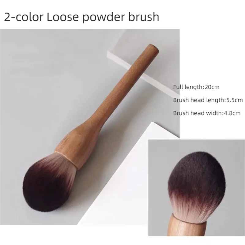 Πινέλο μακιγιάζ με λαβή ξύλου καρυδιάς Loose Powder Blush Contour Brushes Super soft High Density Tools Makeup Brush