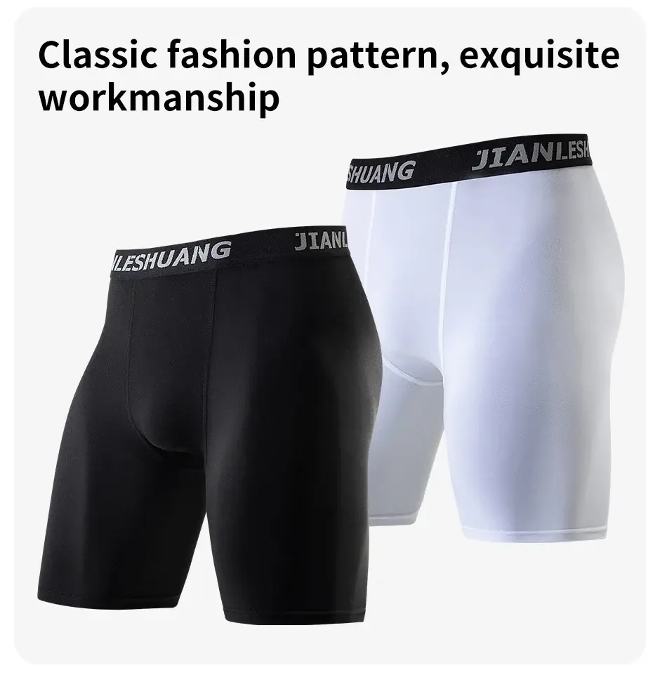 5/10 Piece Set Of Men's Solid Color Classic Long Underwear Quick Drying Youth Sports Comfortable Elastic Casual Boxer Shorts — image 1