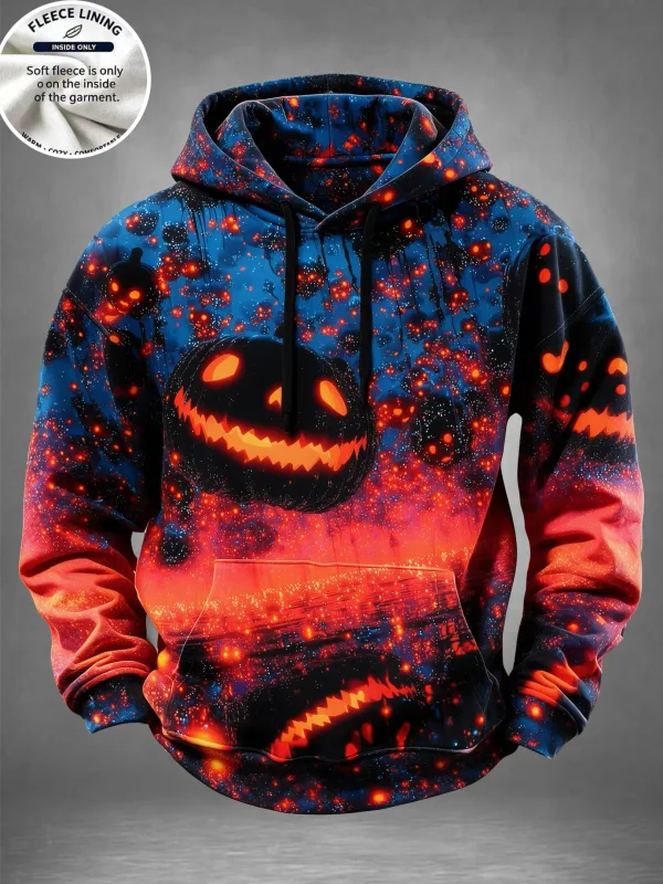 Português: Halloween casa assombrada fantasma abóbora morcego estampa moletom masculino forrado de lã POD moletom casual pulôver de manga comprida — image 15