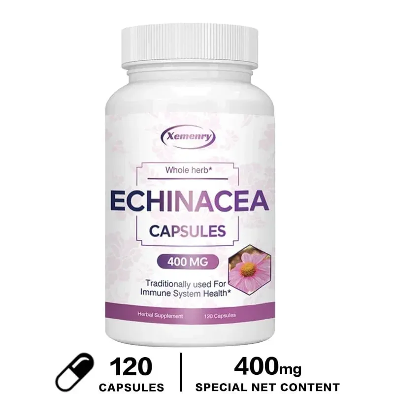 Echinacea kapszula 400 mg - Támogatja az immunrendszer és a légzőrendszer egészségét és csökkenti a megfázás hosszát kiegészítő