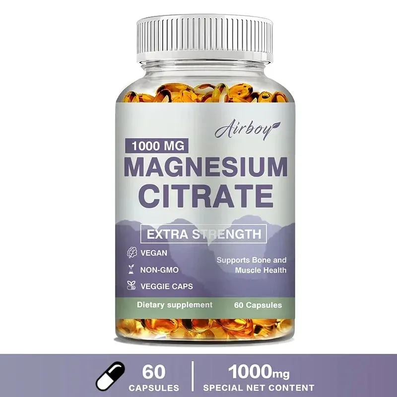 Magnesium Citrate - Supplement for Stress Relaxation Bone Sleep Heart Health Nerve Muscle & Metabolism