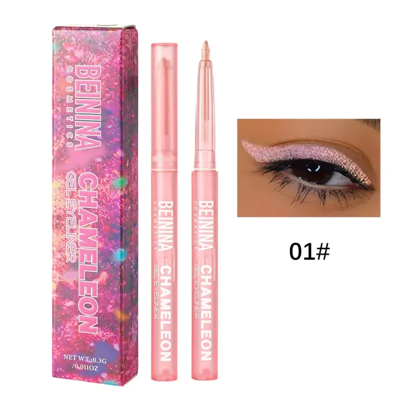 Μεταλλικό Chameleon Gold Eyeliner Gel στυλό Pearlescent Polarized Glitter Πράσινο Inner Eye Liner Λαμπερό πολύχρωμο Soft Eyes Pigment — image 8